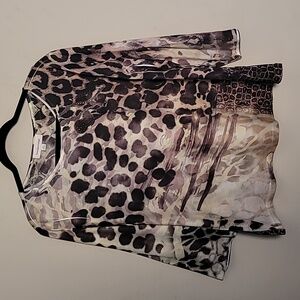 Breckenridge leopard print top XL Artsy Boho Art To Wear Mob Wife